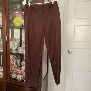 Lafayette 148 Women's New York Slim Brown Trousers Size 4 Business Formal Neutra